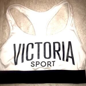 Victoria Sport VSX White and Black Racerback Sports Bra